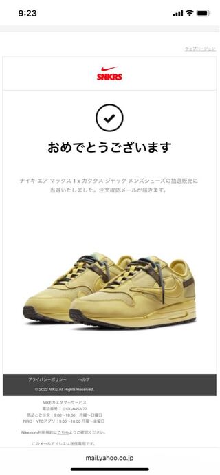 NIKE Travis Scott × Nike Air Max 1 カクタス ゴールド 26cm