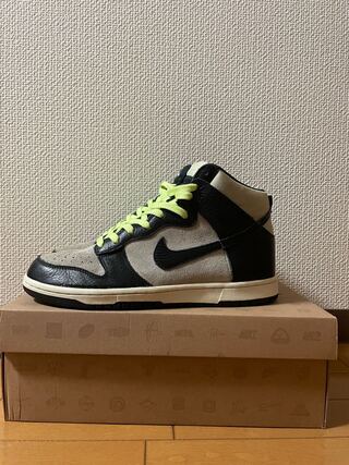Nike Dunk High Light Bone Black Light Liquid Lime Nike Dunk Low 28cm