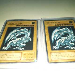 遊戯王　青眼の白龍　アルティメットレア　レリーフ　通常版　青艶版　2枚セット