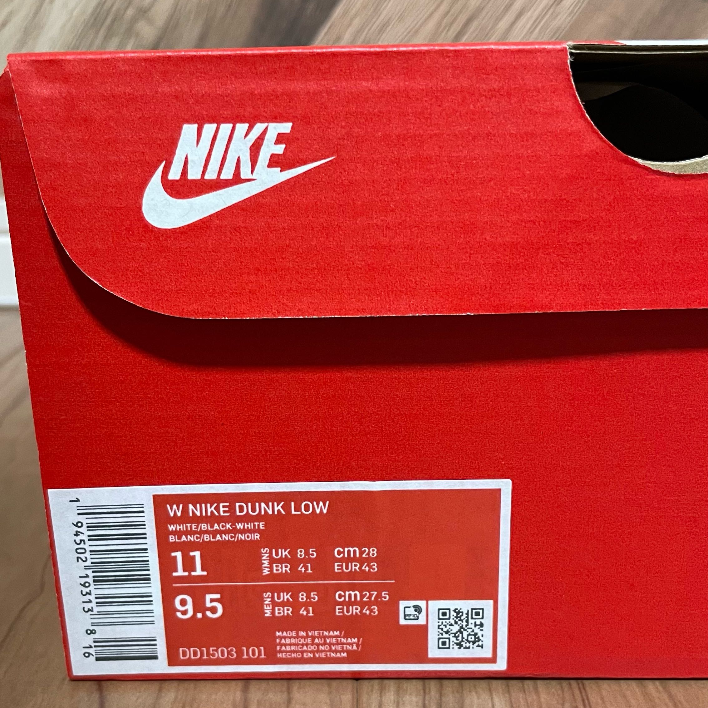 Nike WMNS Dunk Low "White/Black" 28cm