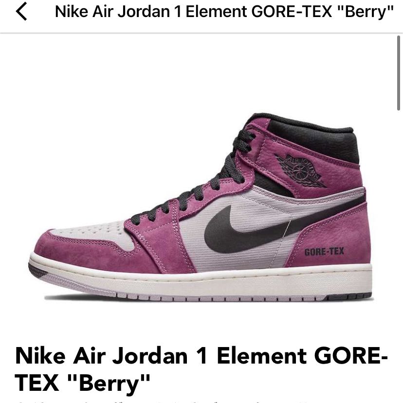 Nike Air Jordan 1 Element GORE-TEX "Berry" 27.5 27.5cm