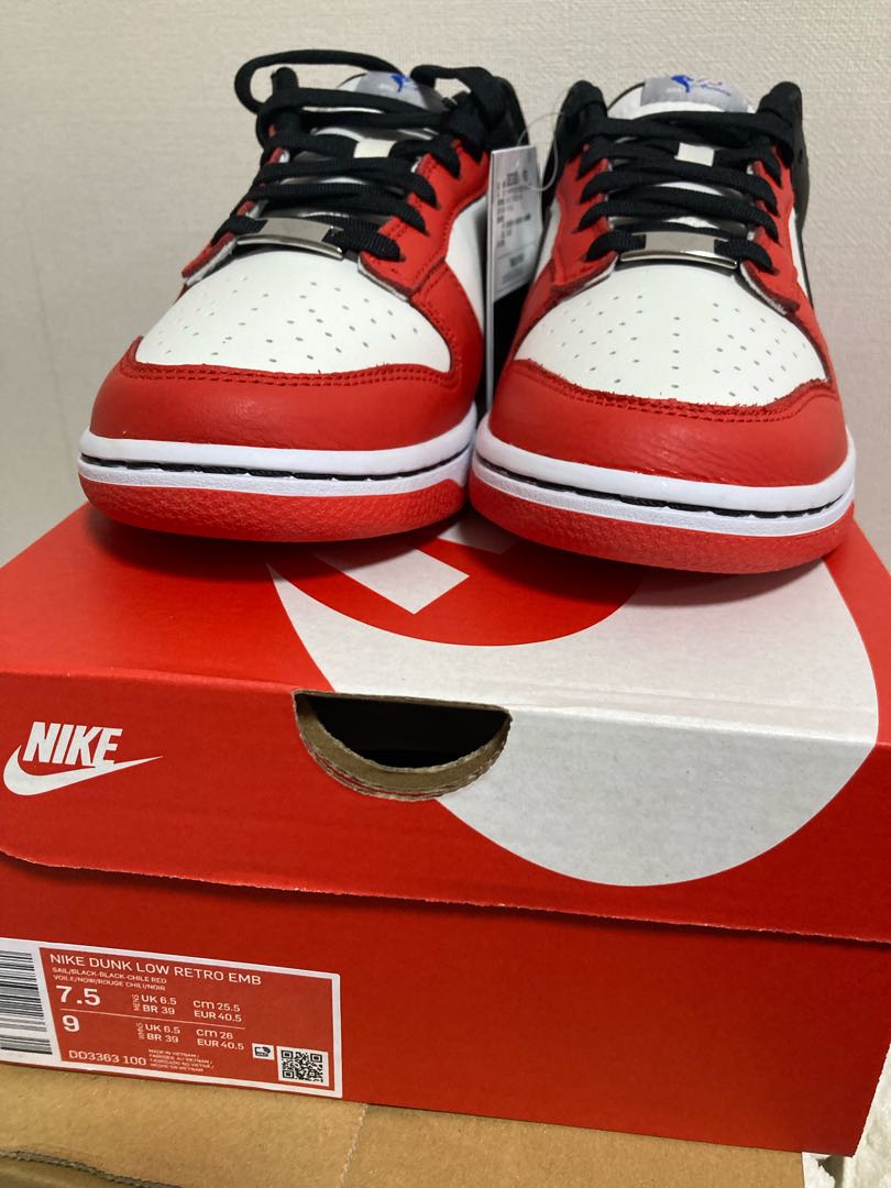 NBA x Nike Dunk Low EMB 75th Anniversary "Chicago Bulls" 25.5cm