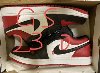 Nike GS Air Jordan 1 Low "Bred Toe" 23cm