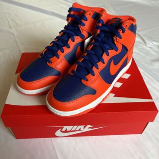 Nike DunkHigh Retro Orange and DeepRoyal 27.5cm