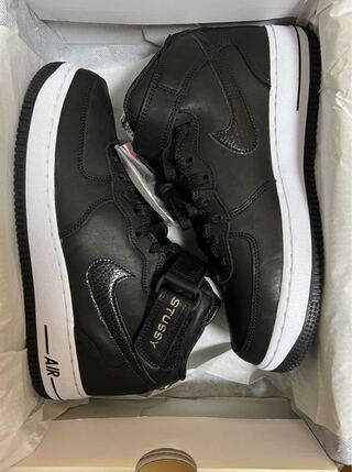 Stussy × Nike Air Force 1 Mid "Black/Black" ステューシー × ナイキ エアフォース1 ミッド "ブラック/ブラック" 26cm