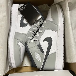 Nike GS Air Jordan 1 Mid "Grey-White/Anthracite" 25cm