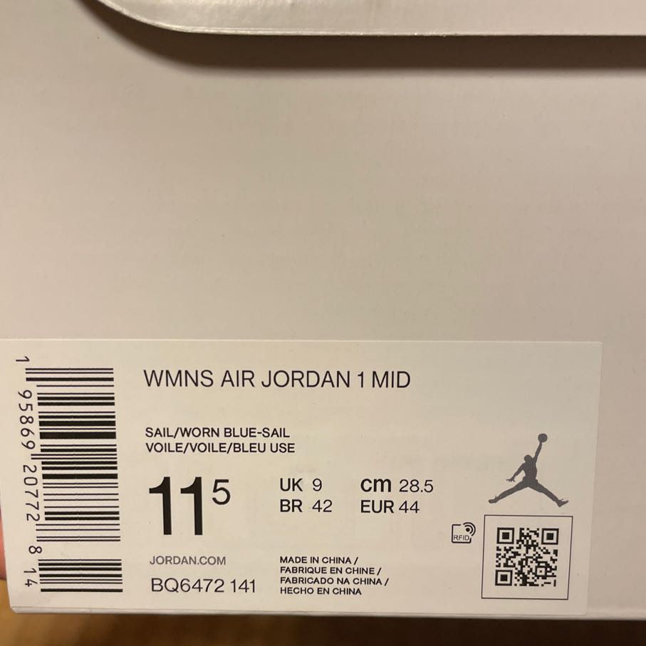 Nike WMNS Air Jordan 1 Mid "University Blue" Nike Women's Air Jordan 1 Mid "University Snubbull" 28.5 28.5cm