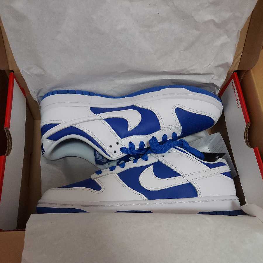 NIKE DUNK LOW RETRO Racer Blue and White 28cm