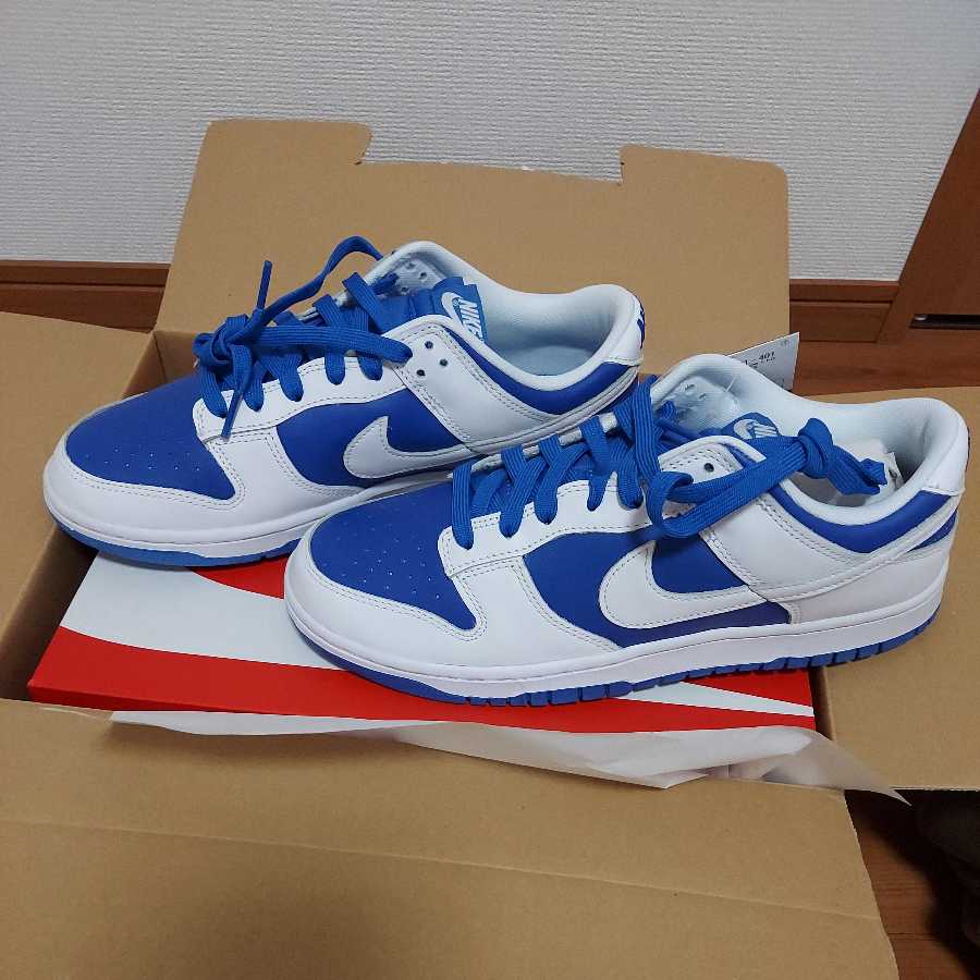 NIKE DUNK LOW RETRO Racer Blue and White 28cm