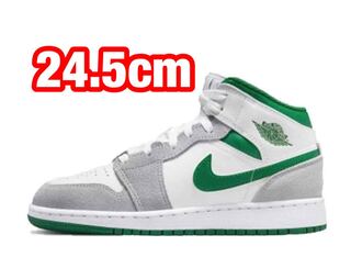 ナイキ GS エアジョーダン1 ミッド SE "ホワイト パイン グリーン スモーク グレー" 24.5cm