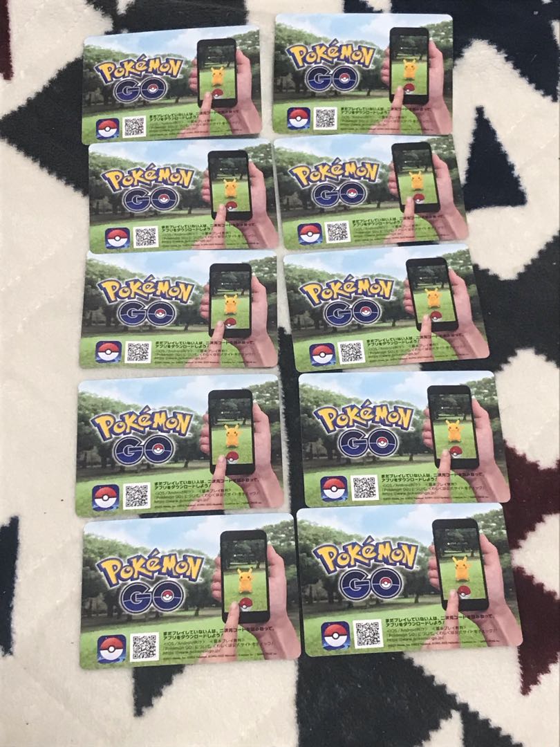 10 Pokémon Cards Pokémon GO Promotional Code Cards