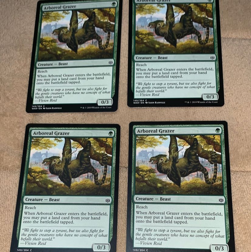 WAR 英語 樹上の草食獣4枚セット