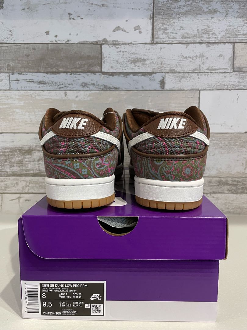 Nike SB Dunk Low PRM "Brown Paisley" 26cm