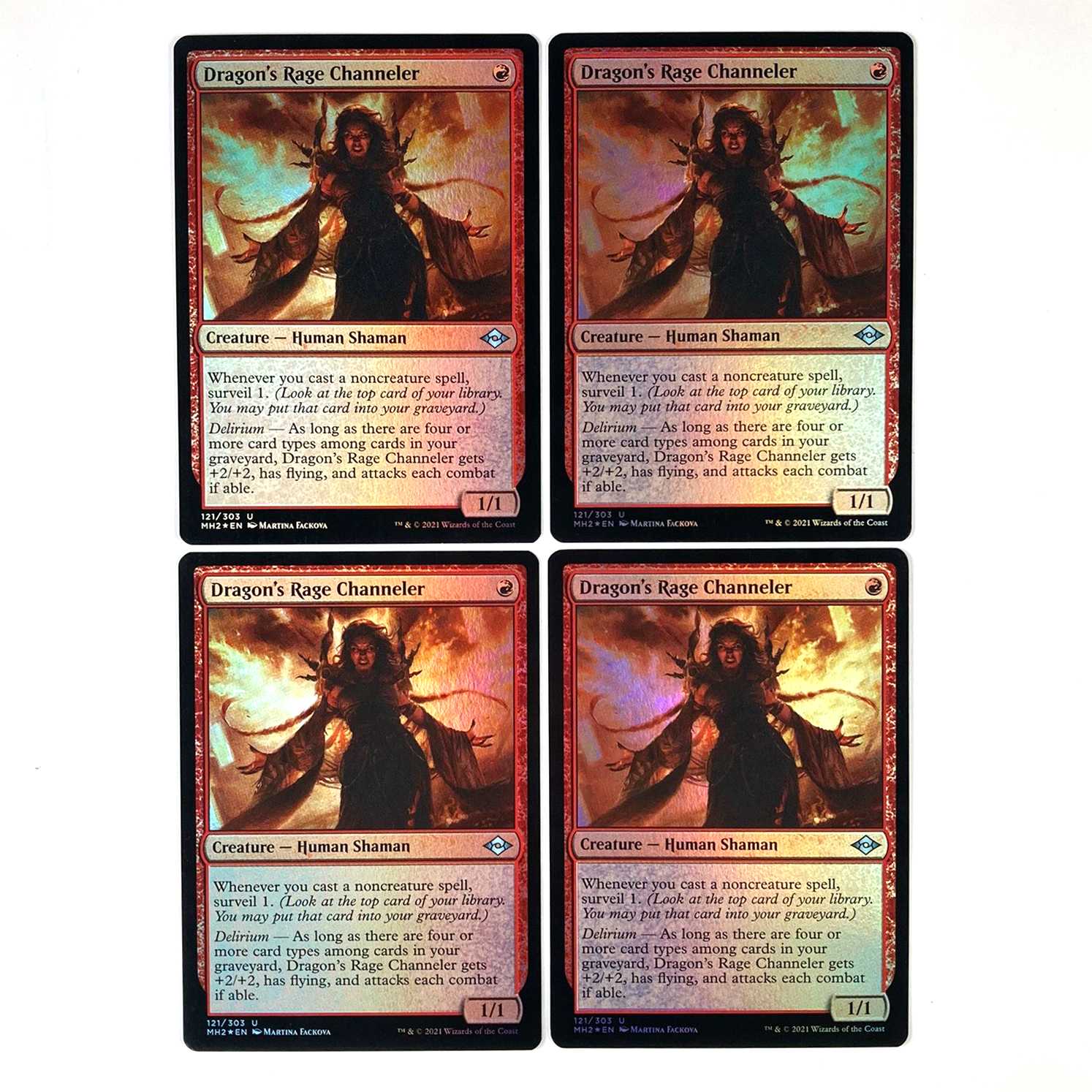 Dragon's Rage Channeler Uncommon 121/303 Modern Horizon 2 English 4 foils