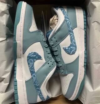 NIKE WMNS ダンクロー ペイズリー ブルーホワイト 25cm 25cm