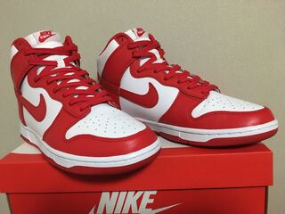 ナイキ ダンク ハイ "チャンピオンシップ ホワイト アンド レッド" 27cm
