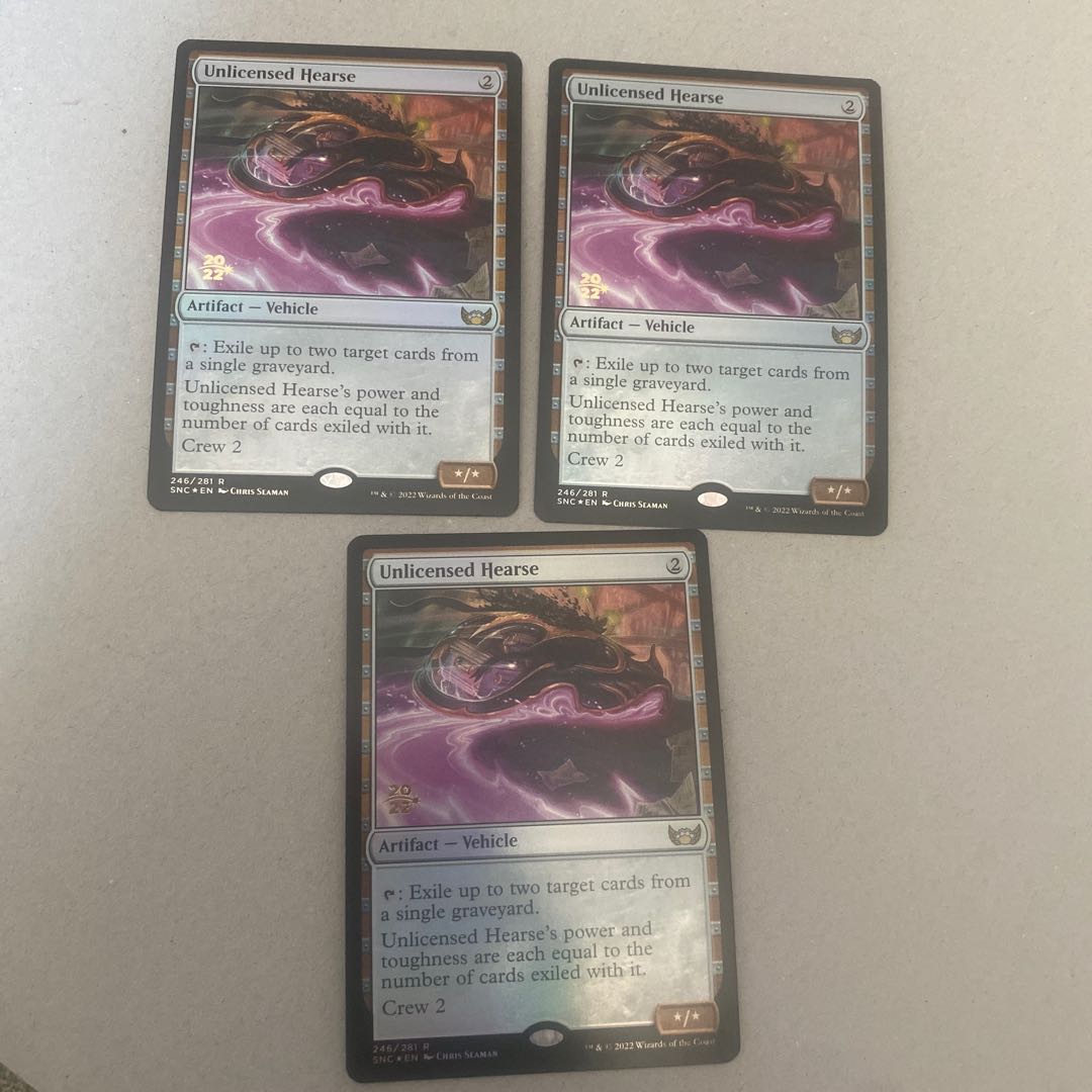 Unauthorized Hearse English Pre-release Promo 2 copies