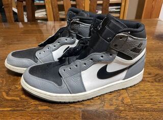 ナイキ エアジョーダン1 レトロ ハイ "グレー/ブラック-ホワイト" 27.5cm