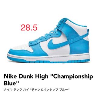 ナイキ ダンクハイ チャンピオンシップ ブルー 28.5cm