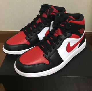 ナイキ エアジョーダン1 ミッド "ブラック/ ジムレッド/ホワイト" 26.5cm