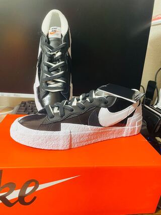 サカイ × ナイキ ブレーザー ロー "ブラック パテント レザー 27.5cm