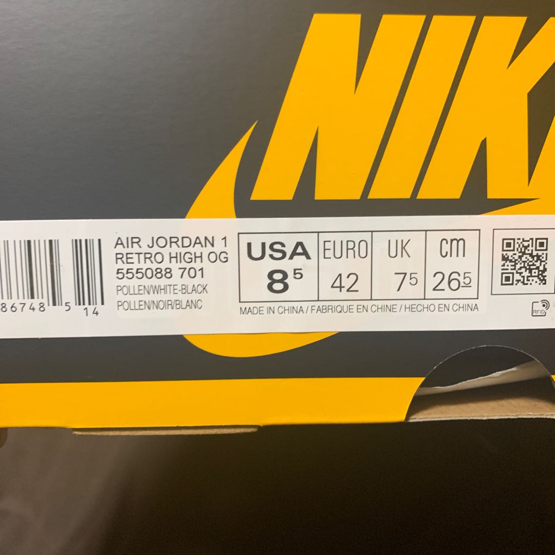 Nike Air Jordan 1 High OG Pollen 26.5cm
