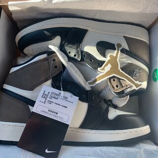 ナイキ エアジョーダン1 ハイOG GS セイル/ダークモカ-ブラック 23.5cm 23.5cm