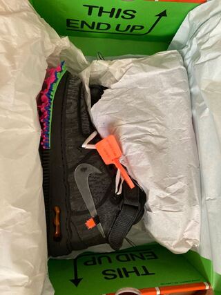 オフホワイト × ナイキ エアフォース1 ミッド "ブラック" DO6290-001 26.5cm 26.5cm