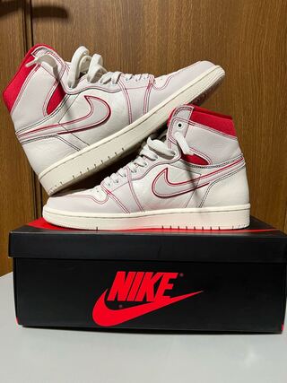 ナイキ エアジョーダン1 レトロ ハイ OG セイル/ユニバーシティレッド 555088-160 27cm