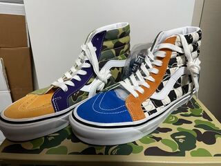 ア ベイジング エイプ × ヴァンズ スケート ハイ "マルチ カモ" 28.5cm