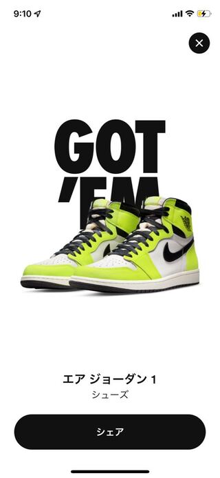 ナイキ エアジョーダン 1 ハイ OG "ボルト/ヴィジョネア" 29cm