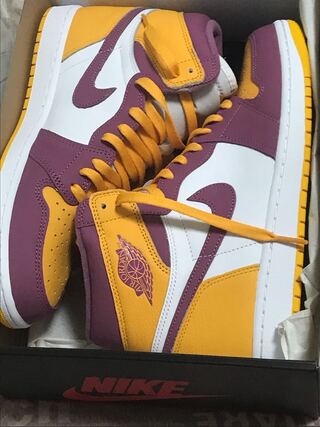 ナイキ GS エアジョーダン1 ハイ OG "ブラザーフッド" 575441-706 28.5cm