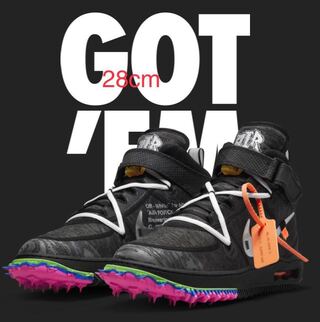 オフホワイト × ナイキ エアフォース1 ミッド "ブラック" 28cm