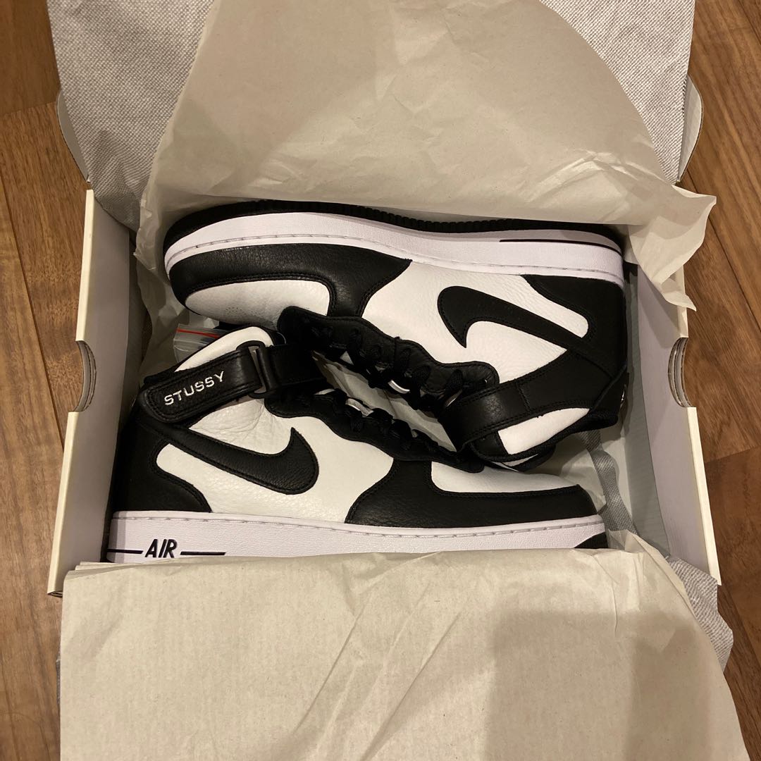 Stussy x Nike Air Riryoku 1 Mid "Black and Light Bone" 29cm