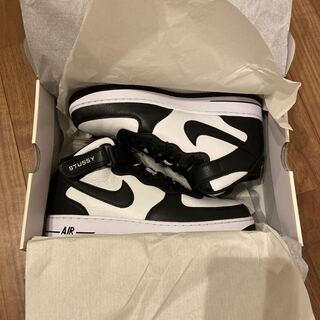 ステューシー × ナイキ エアフォース1 ミッド "ブラック アンド ライトボーン" 29cm