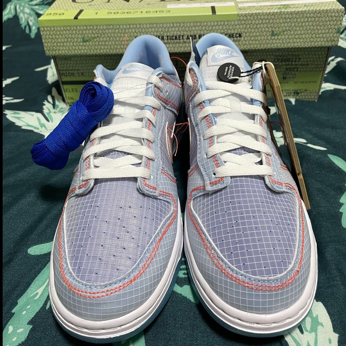 ユニオン × ナイキ ダンク ロー パスポートパック "アルゴン/ハイパーロイヤル" 27cm