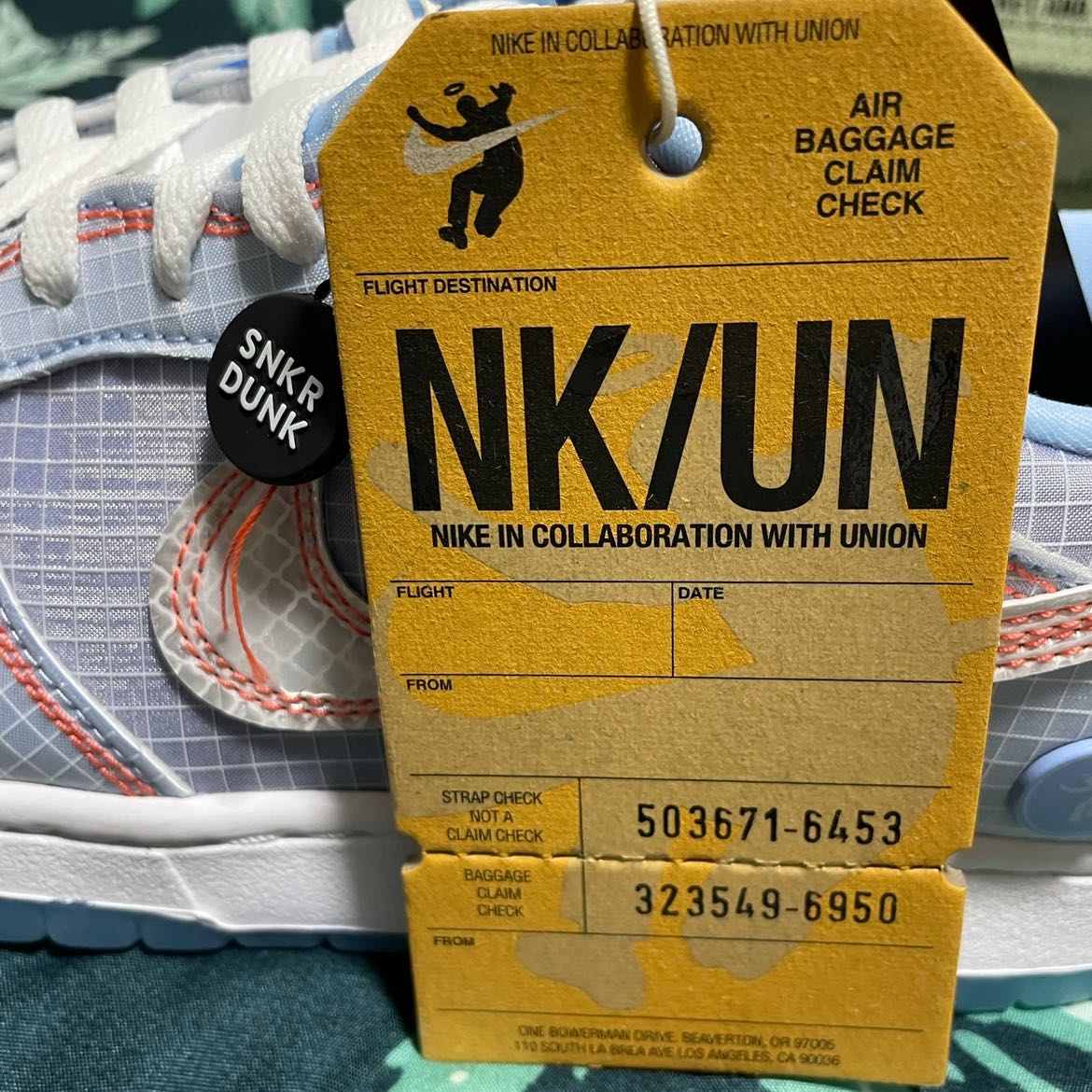 ユニオン × ナイキ ダンク ロー パスポートパック "アルゴン/ハイパーロイヤル" 27cm