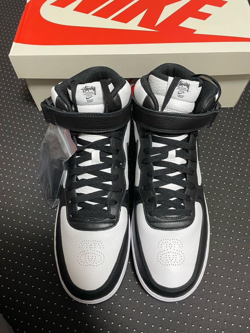 ステューシー × ナイキ エアフォース1 ミッド "ブラック アンド ライトボーン" 30cm