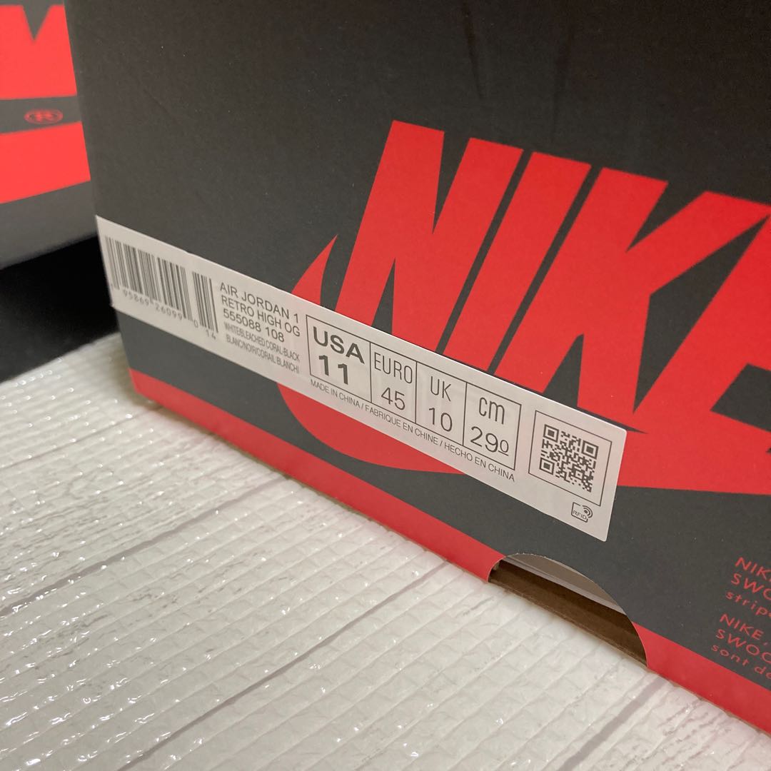 Nike Air Jordan 1 High OG "Bleached Coral" 29cm