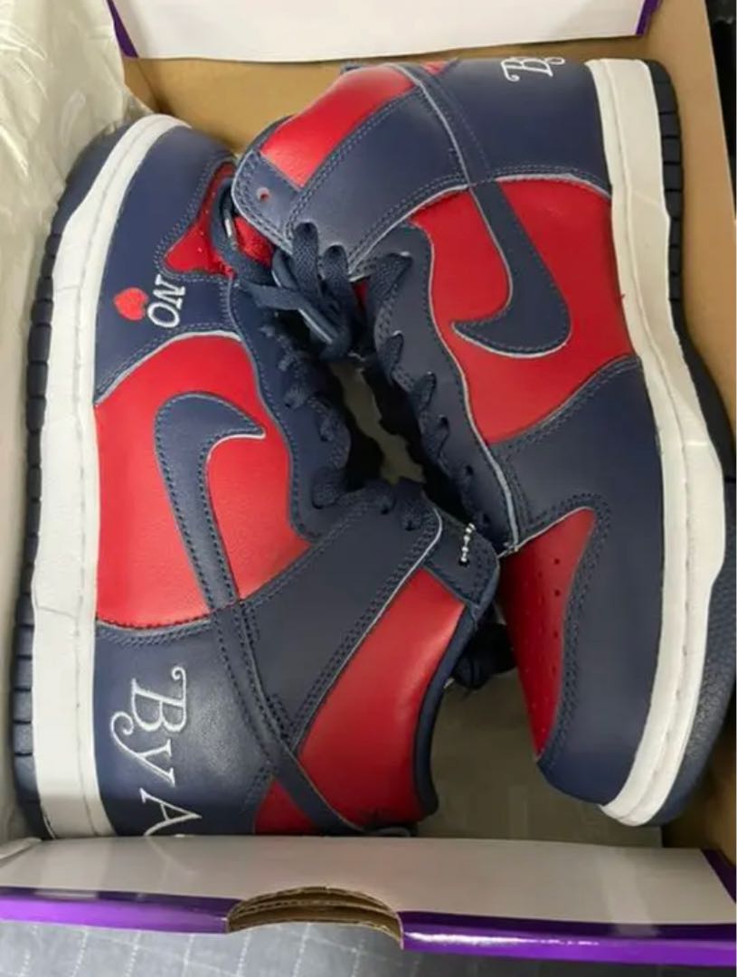 Supreme x Nike SB Dunk High by Any Means "Red/Ne Minarho Wight" DN3741-600 26.5cm