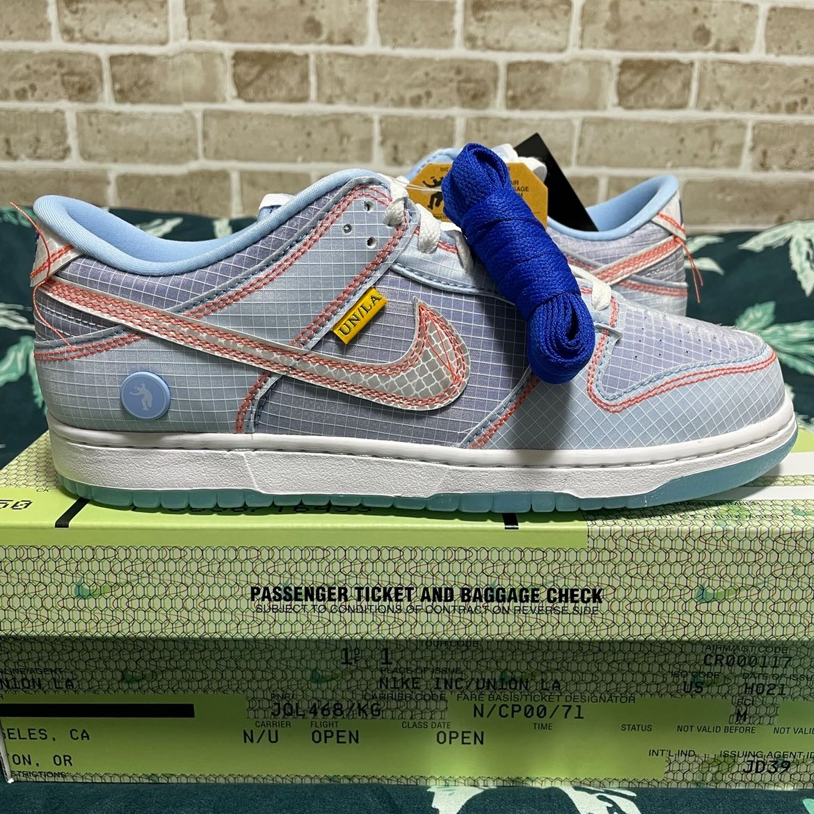 ユニオン × ナイキ ダンク ロー パスポートパック "アルゴン/ハイパーロイヤル" 27cm