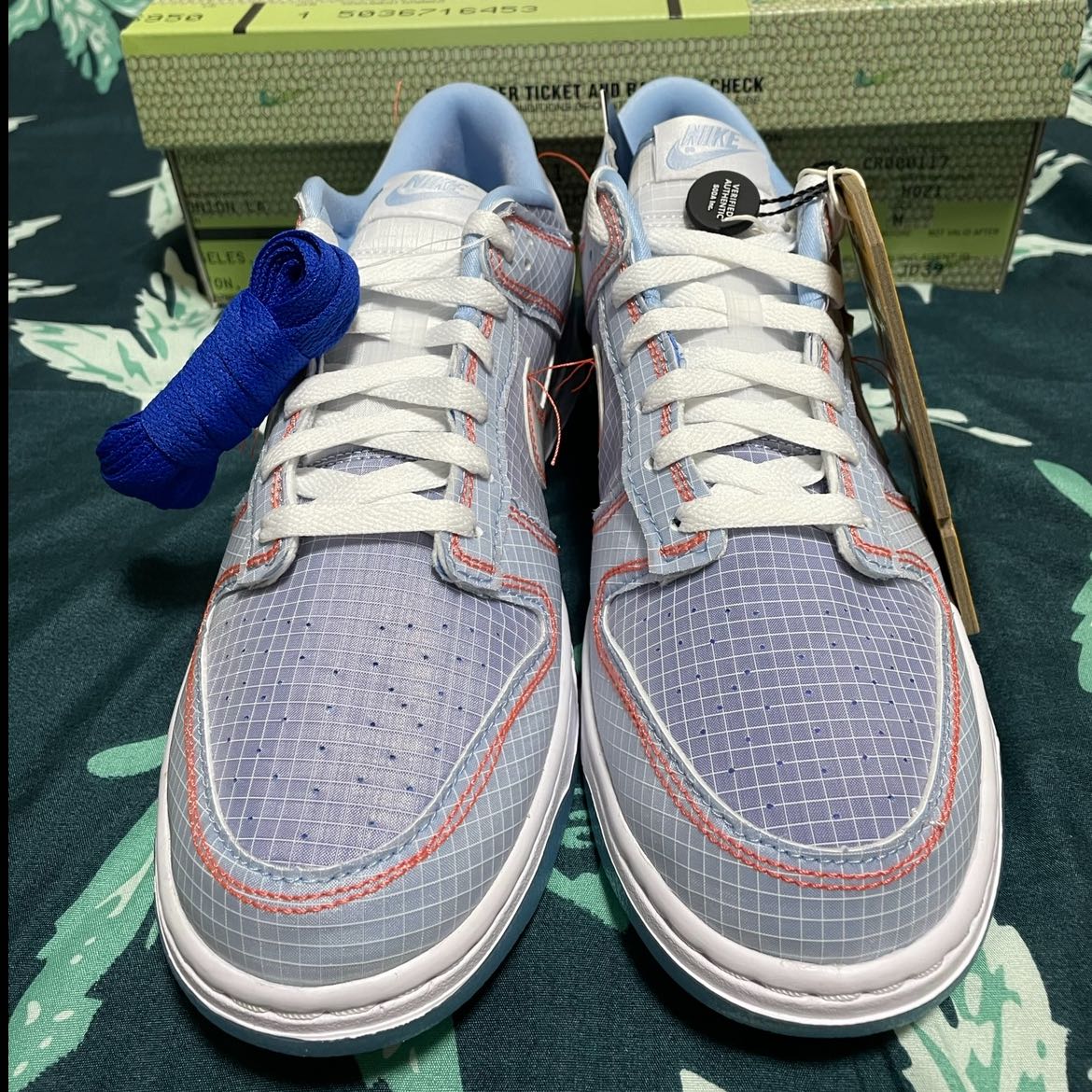 ユニオン × ナイキ ダンク ロー パスポートパック "アルゴン/ハイパーロイヤル" 27cm