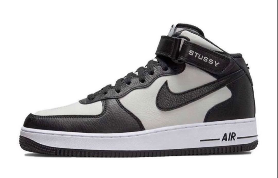 Stussy x Nike Air Riryoku 1 Mid "Black and Light Bone" DJ7840-002 27.5cm