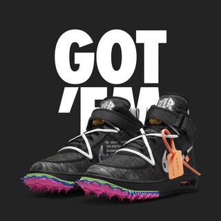 オフホワイト × ナイキ エアフォース1 ミッド "ブラック" DO6290-001 25.5cm