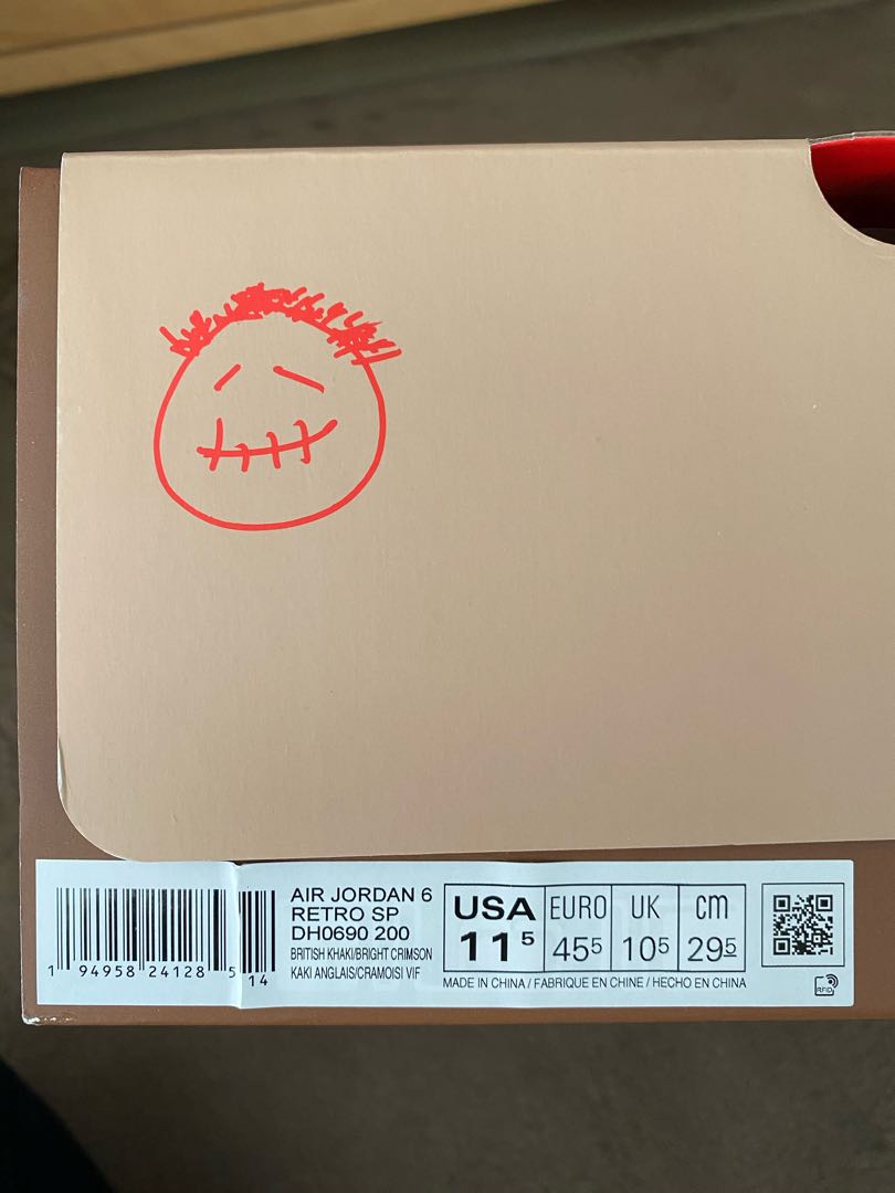 29.5cm NIKE Air Jordan 6 Travis Scott 29.5cm