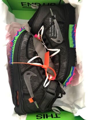 オフホワイト × ナイキ エアフォース1 ミッド "ブラック" 27cm