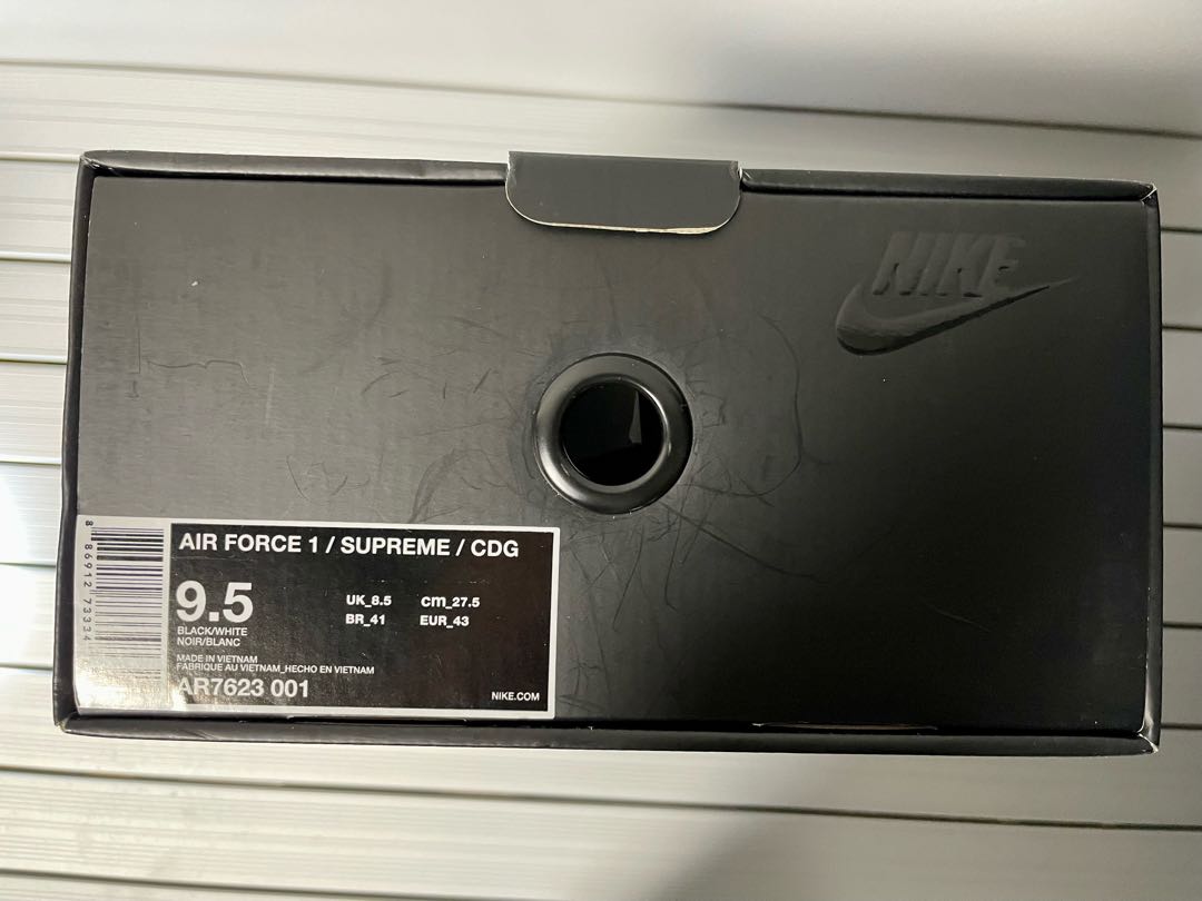 Nike Air Riryoku1 Low Supreme x Comme des Garcons "Black HoWight" 27.5cm