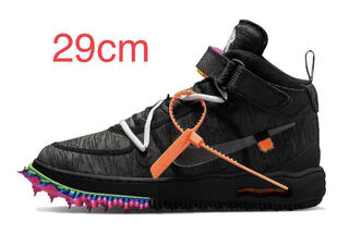 オフホワイト × ナイキ エアフォース1 ミッド "ブラック" DO6290-001 29cm