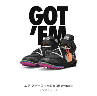オフホワイト × ナイキ エアフォース1 ミッド "ブラック" DO6290-001 27cm