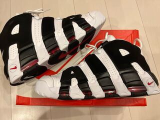 ナイキ エア モア アップテンポ "ホワイト/ブラック/ユニバーシティレッド"(2020) 414962-105-2020 30cm